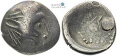 Pannonia and Balkan, Celts. Tetradrachm. Sattelkopfpferd type. Pannonien und Balkan, Kelten. Tetradrachme. Typ Sattelkopfpferd. Panonie a Balkán, Kelti. Tetradrachma. Typ Sattelkopfpferd. 6,3 g, 20-22