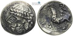 Pannonia and Balkan, Celts. Tetradrachm. Zopfreiter type. Overstrike. Pannonien und Balkan, Kelten. Tetradrachme. Typ Zopfreiter. Überprägung. Panonie a Balkán, Kelti. Tetradrachma. Typ Zopfreiter. Př