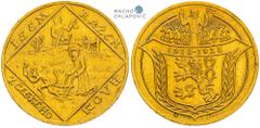 Czechoslovakia (1918-1939), Period after 1918. Gold medal 1928 (4 Ducat). 10th anniversary of the First Czechoslovak Republic. Kremnitz. Edge nicks. Tschechoslowakei (1918-1939), Zeitraum nach 1918. G
