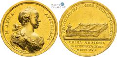 House of Habsburg | RDR Maria Theresa. House of Habsburg. Gold medal 1766 (10 Ducat). Archduchess Maria Anna Habsburg-Lothringen. Abbess of the Prague monastery. Vienna. Edge nicks. Small nicks. Extre
