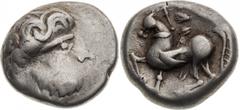 Celtic Serbia Scordisci / Kelten Serbien Skordisker AR Tetradrachm, Die verwilderten Gruppen (vom Typ Baumreiter) type / AR Tetradrachme, typ Die verwilderten Gruppen (vom Typ Baumreiter), 13,77 g, 23