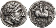 Celtic Dacia / Kelten Dakien AR Tetradrachm, imitation Phillipe II. type / AR Tetradrachme, typ imitation Phillipe II., 13,93 g, 24,5 mm, Ag, Preda 1973, jako Pl. II:9; Ziegaus 2010, jako č. 645 Laure