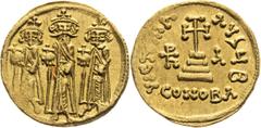 Heraclius, Byzantine Empire Solidus (610 - 641) Officina "B" Herakleios, Byzantinisches Reich Solidus (610 - 641) Herakleios, Byzantská říše Solidus (610 - 641) Dílna "B" Konstantinopol / Constantinop