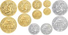 Restrikes and Replicas, Period after 1918 Set of gold and silver medals (1934) 2016 (6 pcs), Reviving of Kremnitz´s mining. 10 Ducats, 5 Ducats, 2 Ducats, 1 Ducat, Large silver medal, Small silver med
