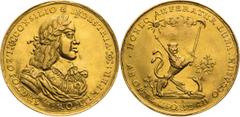 House of Habsburg / RDR Leopold I, House of Habsburg Gold Medal (around 1683) (5 Ducat), The victory over the Turks and French Fields tooled. Very rare! Leopold I., RDR Goldmedaille (um 1683) (5 Dukat