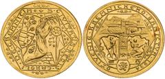 Medaile / Medals / Medaillen Medals Gold Medal 1934 (Ducat), Reviving of Kremnitz´s mining Minted 288 pcs. Rare! Medaillen Goldmedaille 1934 (Dukat), Wiedereröffnung des Kremnitzer Bergbaus Auflage 28