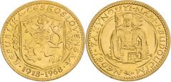 Medaile / Medals / Medaillen Medals Gold Medal 1968 (Ducat), 50th Anniversary of Czechoslovakia Initiator of this mintage from Stuttgart was the czech emigrant. Minted in the state Mint of FRG in Stut