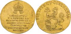 House of Habsburg / RDR Leopold II, House of Habsburg Gold Token 1790 (3/4 Ducat), Coronation of hungarian king in Pressburg Rare! Leopold II., RDR Goldjeton 1790 (3/4 Dukat), Krönung zum ungarischen 