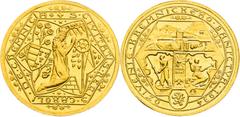Period after 1918 / Zeitraum nach 1918 Czechoslovakia (1918 - 1939), Period after 1918 Gold Medal 1934 (Ducat), Reviving of Kremnitz´s mining Minted only 288 pcs. Hallmarked. Flan defect. Rare! Tschec