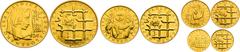 Period after 1918 / Zeitraum nach 1918 Czechoslovakia (1960 - 1989), Period after 1918 Set of gold Medals 1972 (4 pcs), Lidice - Lezaky. Set to memory of the fallen and martyred (10, 5, 2 and 1 Ducat)