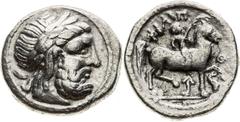 Pannonia and Balkan Region, Celts Tetradrachm , Imitation of Philip II of Macedon Pannonien und Balkangebiet, Kelten Tetradrachme , Philipp II. von Makedonien – Imitation Panonie a Balkán, Kelti Tetra
