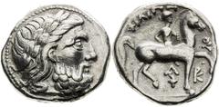 Pannonia and Balkan Region, Celts Tetradrachm , Imitation of Philip II of Macedon Pannonien und Balkangebiet, Kelten Tetradrachme , Philipp II. von Makedonien – Imitation Panonie a Balkán, Kelti Tetra