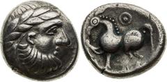 Serbia (Syrmia), Celts Tetradrachm, Kugelwange type Serbien (Syrmien), Kelten Tetradrachme, Typ Kugelwange Srbsko (Syrmie), Kelti Tetradrachma, Typ Kugelwange 10,73 g, 19-22 mm, Ag, Popovic 7/14 var.,