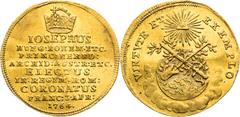 House of Habsburg / RDR Joseph II, House of Habsburg Gold Token 1764 - 3/4 Ducat, Coronation of Roman king in Frankfurt Bent Joseph II., RDR Goldjeton 1764 - 3/4 Dukat, Krönung zum römischen König in 