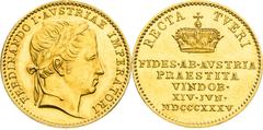 Austrian Empire / Kaisertum Österreich Ferdinand I of Austria, Austrian Empire Gold token 1835 - Ducat, Homage in Vienna Extraordinary piece with nice luster in the fields! Rare! Ferdinand I. ( Österr