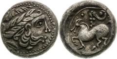 Celts / Kelten Serbia, Scordisci, Celts Tetradrachm (3rd/2nd century BC), Helmschweifreiter type Little scratches Serbien, Skordisker, Kelten Tetradrachme (3./2. Jh. v. Chr.), Typ Helmschweifreiter Kl