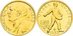 Period after 1918 / Zeitraum nach 1918 Czechoslovakia (1918 - 1939), Period after 1918 Gold Medal 1933 (Ducat), Antonín Švehla Rare! Tschechoslowakei (1918 - 1939), Zeitraum nach 1918 Goldmedaille 193