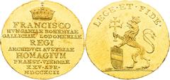 Franz II - Coronation Medals and Tokens Francis II, House of Habsburg Gold Token 1792 (3/4 Ducat), Homage of Lower Austria estates in Vienna Edge nick Rare! Franz II., RDR Goldjeton 1792 (3/4 Dukat), 
