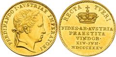 Ferdinand V - Coronation Medals and Tokens Ferdinand I of Austria, Austrian Empire Gold Token 1835 (Ducat), Homage in Vienna Rare! Ferdinand I. ( Österreich ), Kaisertum Österreich Goldjeton 1835 (Duk