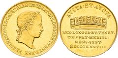 Ferdinand V - Coronation Medals and Tokens Ferdinand I of Austria, Austrian Empire Gold Token 1838 (Ducat), Coronation of Lombardy-Venetian king in Milan Rare! Ferdinand I. ( Österreich ), Kaisertum Ö