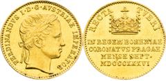 Austrian Empire / Kaisertum Österreich Ferdinand I of Austria, Austrian Empire Gold Token 1836 (Ducat). Coronation of bohemian king in Prague Rare! Ferdinand I. ( Österreich ), Kaisertum Österreich Go