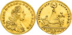 Franz Stephan - Medaillen und Jetonen Francis I of Lorraine, House of Habsburg Gold Token 1765 (3/4 Ducat). Death of Francis Bent. Franz Stephan von Lotrhingen, RDR Goldjeton 1765 (3/4 Dukat). Tod von
