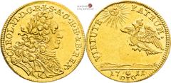 Karl VI - Medaillen und Jetonen Charles VI, House of Habsburg Gold token 1711 (Ducat). Coronation of roman emperor in Frankfurt Rare! Karl VI., RDR Goldjeton 1711 (Dukat). Krönung zum römischen Kaiser