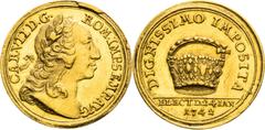 House of Habsburg | RDR Charles VII, House of Habsburg Gold medal 1742 (ducat). Election of the Roman emperor in Frankfurt. Frankfurt. Very rare! Karl VII., RDR Goldmedaille 1742 (Dukat). Die Wahl des