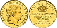 Austrian Empire | Kaisertum Österreich Ferdinand I of Austria, Austrian Empire Gold Token 1835 (Ducat). Homage in Vienna. Vienna. Rare! Ferdinand I. ( Österreich ), Kaisertum Österreich Goldjeton 1835