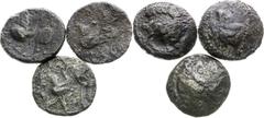 Celts | Kelten Pannonia and Balkan, Celts AE Tetradrachm (3 pcs). Kapostal type Pannonien und Balkan, Kelten AE Tetradrachme (3 Stk). Typ Kapostal Panonie a Balkán, Kelti AE Tetradrachma (3 ks). Typ K