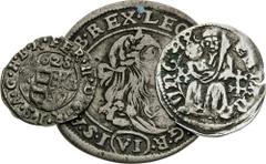 House of Habsburg | RDR Mixed lots, House of Habsburg Coins (3 pcs). Denar, Denar 1628, VI Kreutzer 1674. Kremnitz. Konvolute, RDR Münzen (3 Stk). Denar o.J., Denar 1628, VI Kreuzer 1674. Kremnitz. Ko