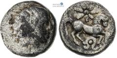 Celts | Kelten Moravia / Lower Austria, Celts Obol (2nd half of 3rd century BC). Horse with rosette type Rare in this condition. Light traces of corrosion. Small scratches. Rare! Mähren / Niederösterr