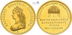 Austrian Empire | Kaisertum Österreich Francis Joseph I, Austrian Empire Gold token 1867 (Ducat). Coronation of the Hungarian Queen in Buda. Vienna. Hungarian inscription. Franz Joseph I., Kaisertum Ö