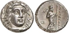 MONNAIES GRECQUES Asie Mineure - Carie Mausole (377-352) Drachme - Halicarnasse (370-360) D'un style remarquable et d'une qualité hors norme. Exemplaire de la collection Sunrise vente Triton XVIII du 