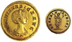 MONNAIES ROMAINES Magnia Urbica (283-285) Aureus - Rome (283-285). Très rare et magnifique exemplaire - Légères marques sur la tranche. 4.39g - Cal. 4409 Superbe - CHOICE XF Magna Urbica was a very si