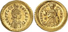 MONNAIES ROMAINES Pulchérie (414-453) Solidus - Constantinople (414-453). D'une qualité hors norme - Un des plus beaux exemplaires connus. 4.46g - Depeyrot 84/3 - RIC X 295 FDC Exceptionnel - GEM MS T