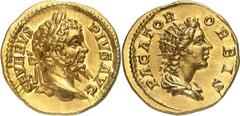 Roman Coins Septime Sévère (193-211) - Aureus - Rome (202-210). Très rare et magnifique exemplaire. Seulement 16 exemplaires recensés par C. Clay (étude de coins inédite). 7.40g - C. 355 - RIC 282 - C