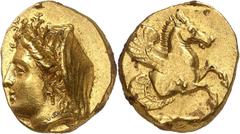 Celtic & Greek Mysie - Lampsaque Statère d'or (c.360) Extrêmement rare et d'une qualité exceptionnelle. Travail d'un style d'une exquise finesse réalisé par un maître-graveur. Frappe de très hauts rel