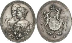 WORLD COINS WORLD COINS: GERMAN STATES World Coins Medalla Matrimonio Wilhelm Friedrich con Pauline. 1898. WURTTEMBERG. Anv.: Retratos de medio cuerpo de los novios uno al lado del otro a izquierda, d