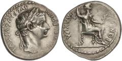 ROMAN COINS: ROMAN EMPIRE Roman Coins Denario. 14-37 d.C. TIBERIO. Anv.: TI. CAESAR DIVI AVG. F. AVGVSTVS. Cabeza laureada de Tiberio a derecha. Rev.: PON(TIF). MAXIM. Livia sentada a derecha en silla