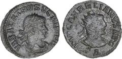 ROMAN COINS: ROMAN EMPIRE Roman Coins Antoniniano. 271-272 d.C. AURELIANO y VABALATO. Anv.: VABALATHVS V. C. R. IM. D. R. Busto de Vabalato laureado a derecha. Rev.: IMP. C. AVRELIANVS AVG. Busto de A