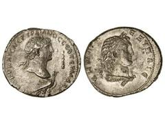 Tetradracma. 98-117 d.C. TRAJANO. TIRO. Anv.: Busto de Trajano a derecha, delante clava, debajo águila. Rev.: Busto laureado de Melkart a derecha. AR. GIC-No cat. EBC.