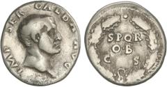 ROMAN COINS: ROMAN EMPIRE Roman Coins Denario. 68-69 d.C. GALBA. Anv.: IMP. SER. GALBA. AVG. Cabeza descubierta de Galba a derecha. Rev.: S.P.Q.R. OB. C. S. Leyenda dentro de corona de laurel. 3,33 gr