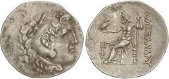 GREEK COINS Ancient Greece Tetradracma. 218/7-186/5 a.C. EN NOMBRE Y TIPOS DE ALEJANDRO III. PHAESELIS. LYCIA. Anv.: Cabeza de Hércules con piel de león a derecha. Rev.: Zeus entronizado a izquierda, 