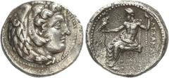 GREEK COINS Ancient Greece Tetradracma. 312-281 a.C. SELEUKOS I NIKATOR. REINO SELÉUCIDA. Anv.: Cabeza de Hércules con piel de león a derecha. Rev.: ΑΛΕΞΑΝΔΡΟΥ. Zeus entronizado a izquierda, debajo mo
