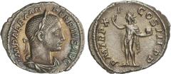 ROMAN COINS: ROMAN EMPIRE Roman Coins Denario. 232 d.C. ALEJANDRO SEVERO. Anv.: IMP. ALEXANDER PIVS AVG. Busto laureado a derecha. Rev.: P. M. TR. P. XI COS. III P. P. Sol en pie de frente, cabeza a i