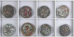 ROMAN COINS: ROMAN REPUBLIC Lots Lote 8 monedas As (6) y bronze (2). Incluye 6 monedas As tipo Jano Bifronte, 1 bronce tipo Sestercio Domiciano ¿Paduano? O posiblemente falso y 1 bronce AE36 griego ro
