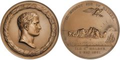 WORLD COINS: FRANCE Peseta Period Medalla muerte de Napoleón. 5 mai 1821 (Reacuñación 1970). NAPOLEÓN. PARIS. Anv.: Busto de napoleón a derecha, alrededor laurea. Rev.: IL MOURUT SUR UN ROCHER. Vista 