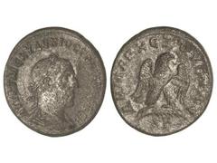 Tetradracma. 244-249 d.C. FILIPO I. ANTIOQUÍA. Anv.: Cabeza laureada a derecha, alrededor leyenda. Rev.: Águila a derecha, alrededor leyenda. Ve. G.I.C.-3957 var. MBC-.