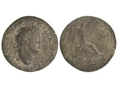 Dupondio. Acuñada el 54-55 d.C. NERÓN. Anv.: IMP. NERO CAESAR AVG. P. MAX. TR. P. P. P. Busto laureado a derecha. Rev.: SECVRITAS AVGVSTI. S. C. Seguridad sedente a derecha. C-326. MBC-/BC+.